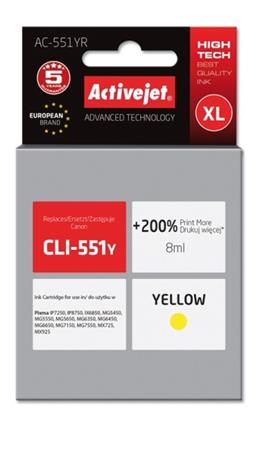 ActiveJet inkoust Canon CLI-551Y premium, 10 ml, AC-551YR