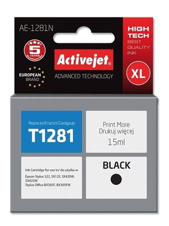ActiveJet inkoust Epson T1281 Black S22/SX125/SX425 new AE-1281