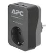 APC Essential SurgeArrest, 1 Ausgang, 2 USB-Anschlüsse, schwarz, 230 V, Deutschland