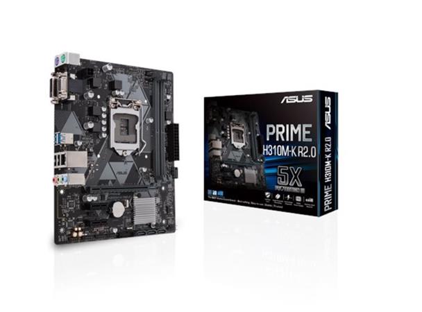 ASUS PRIME H310M-K R2.0, Intel LGA-1151, 2x DDR4 1 x PCIe 3.0/2.0 x16, 1 x D-Sub + 1 x DVI, mATX