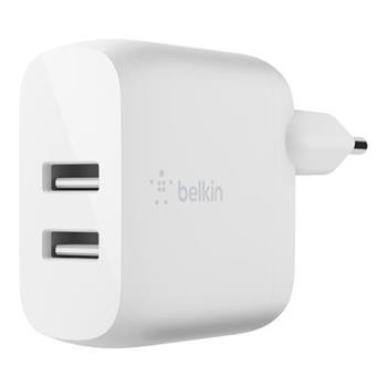 Belkin BOOST CHARGE™ Duální 24W USB-A nástěnná nabíječka, bílá