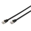 CAT 6 S-FTP outdoor patch cable, Cu, PE, AWG 27/7, length 1 m, black sheath color
