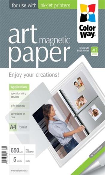 COLORWAY fotopapír/ ART matte "magnetic" 650g/m2, A4/ 5 kusů