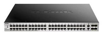 D-Link DGS-3130-54PS L3 Stackable Managed PoE switch, 48x GbE PoE+, 2x 10G RJ-45, 4x 10G SFP+, PoE 370W