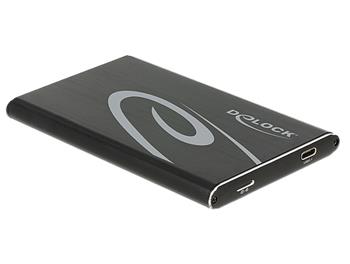 Delock 2.5” externí skříň pro SATA HDD s připojením na SuperSpeed USB 10 Gbps (USB 3.1 Gen 2) (až do 7 mm HDD)
