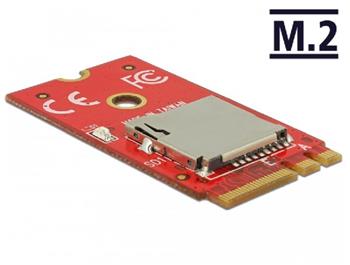 Delock Adaptér M.2 Key A+E > 1 x Micro SD slot pro karty