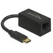 Delock Adaptér Super Speed USB (USB 3.2 Gen 1) s USB Type-C™ samec > Gigabit LAN 10/100/1000 Mbps kompaktní černý
