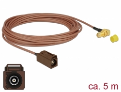 Delock Anténní kabel FAKRA F samice > SMA 90° samice pro instalaci RG-316 5 m