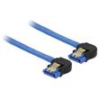 Delock Cable SATA 6 Gb/s receptacle downwards angled > SATA receptacle downwards angled 10 cm blue with gold clips