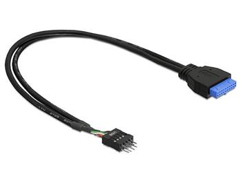 Delock Cable USB 3.0 pin header female > USB 2.0 pin header male 45 cm