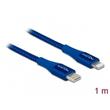 Delock Datový a nabíjecí kabel USB Type-C™ na Lightning™ pro iPhone™, iPad™ a iPod™ modrý 1 m MFi