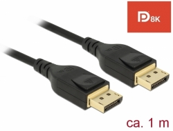 Delock DisplayPort kabel 8K 60 Hz 1 m DP 8K certifikováno