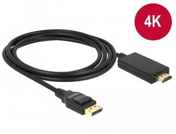 Delock Kabel Displayport 1.2 samec > High Speed HDMI-A samec pasivní 4K 2 m černý