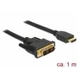 Delock Kabel DVI 18+1 samec > HDMI-A samec 1 m černý