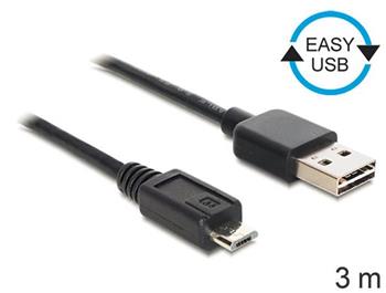 Delock kabel EASY-USB 2.0-A samec > USB 2.0 micro-B samec 3 m