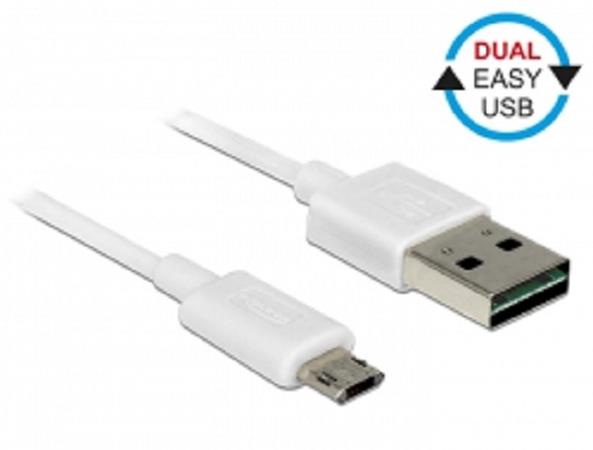 Delock Kabel EASY-USB 2.0 Typ-A samec > EASY-USB 2.0 Typ Micro-B samec 5 m bílá
