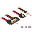 Delock Kabel SATA 6 Gb/s 7 pin samice + Floppy 4 pin napájení samec > SATA 22 pin samice přímý kovový 30 cm