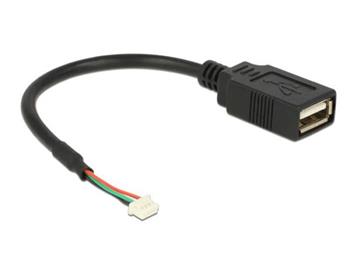 Delock Kabel USB 2.0 pin konektor samice 1,25 mm 4 pin > USB 2.0 Typ-A samice 15 cm