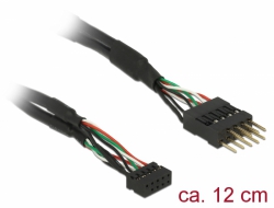 Delock Kabel USB 2.0 pin konektor samice pitch vdálenost 2,00 mm 10 pin > USB 2.0 pin konektor samec pitch vdálenost 2,5