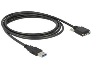 Delock kabel USB 3.0 typ A samec > USB 3.0 typ Micro-B samec se šroubky 1m