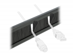 Delock Kartácový proužek délky 10" (48,26 cm) pro správu kabelu, beznástrojový, 1U, cerný