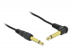 Delock Kroucený kabel s 6,35 mm, 2 pinový monofonní zástrčkový konektor na monofonní zástrčkový konektor, pravoúhlý, 2 m