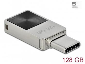 Delock Mini Flash disk USB 3.2 Gen 1, USB-C™, 128 GB - kovový kryt