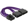 Delock napájecí kabel PCI Express 8 pin samec > 2 x 4 pin samec textilní stínění fialové