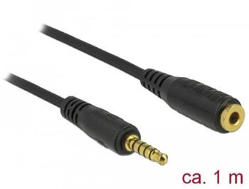 Delock Prodlužovací kabel Stereo Jack 3,5 mm 5 pin samec na samici 1 m černý