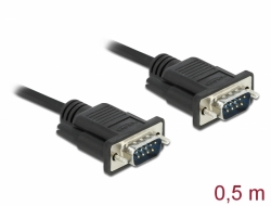 Delock Sériový kabel rozhraní RS-232 Sub-D9, ze zástrčkového na zástrčkový, délky 0,5 m