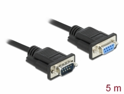 Delock Sériový kabel rozhraní RS-232 Sub-D9, ze zástrčkového na zásuvkový, délky 5 m