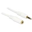 Delock Stereo Jack Extension Cable 3.5 mm 3 pin male > female 2 m white