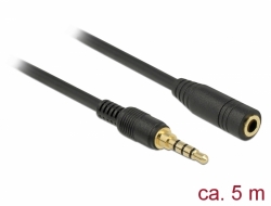 Delock Stereo Jack prodlužovací kabel 3,5 mm 4 pin samec na samici 5 m černý