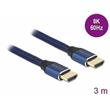 Delock Ultra vysokorychlostní HDMI kabel, 48 Gbps, 8K 60 Hz, modrý 3 m certifikovaný