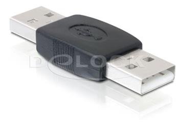 Delock USB Adapter, USB A černý samec/samec (spojka)