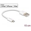 Delock USB datový a napájecí kabel pro iPhone™, iPad™, iPod™ bílý 15 cm