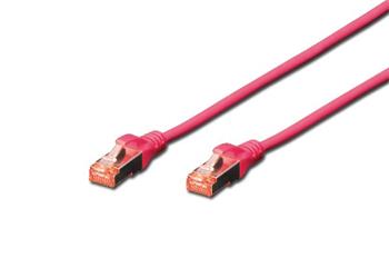 Digitus CAT 6 S-FTP patch cable, Cu, LSZH AWG 27/7, length 1 m, color magenta