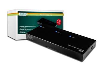 Digitus DVI Video/Audio rozbočovač, 1 PC-2 Monitory/Reproduktory 1xDVI / F + Audio (Video In) -2XDVI / F + Audio (Video Out)