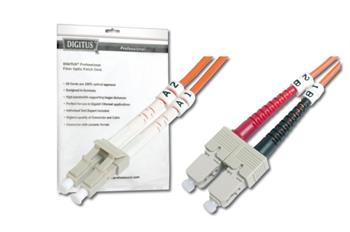 Digitus Fiber Optic Patch Cable, LC to SC,50/125 µ, Duplex, Class OM3 3 m