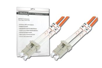 DIGITUS Fiber Optic Patch Cord, LC to LC, Multimode, OM1, 62.5/125 µ, Duplex Length 1m