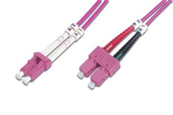 DIGITUS Fiber Optic Patch Cord, LC to SC, Multimode OM4 - 50/125 µ, Duplex, color RAL4003 Length 10m
