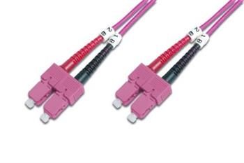 DIGITUS Fiber Optic Patch Cord, SC to SC, Multimode OM4 - 50/125 µ, Duplex, color RAL4003 Length 3m