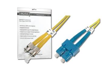 DIGITUS Fiber Optic Patch Cord, ST to SC, OS2, Singlemode 09/125 µ, Duplex, Length 10m