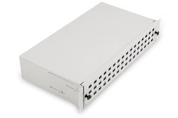 Digitus Fiber Optic Sliding Splice Box, 2U 483 mm (19") including M 25 screw, grey RAL 7035 without front panel