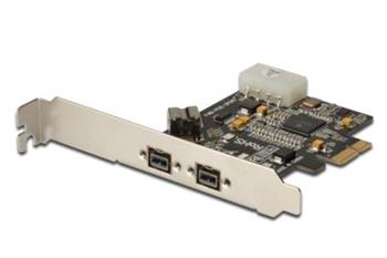 DIGITUS IEEE 1394b PCIexpress přídavná karta 3-port, 2x9-pin Externí + 1x9-Pin Interní, XIO2213B