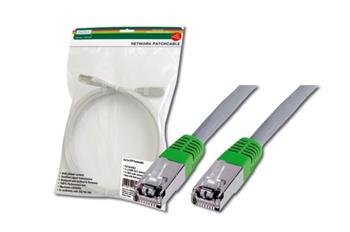 Digitus Patch Cable CROSS, FTP, CAT 5E, AWG 26/7, šedý/zelený, 3 m