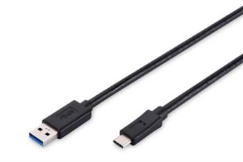Digitus Připojovací kabel USB typu C, typ C na A M/M, 1m, 3A, 480 MB, verze 2.0, bl