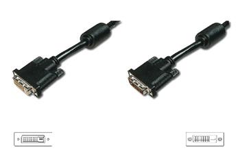 Digitus Prodlužovací kabel DVI, DVI (24 + 1), 2x ferit M / F, 10,0 m, DVI-D Dual Link, bl