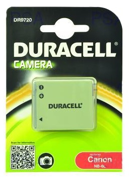 DURACELL Baterie - DR9720 pro Canon NB-6L, černá, 700 mAh, 3.7V