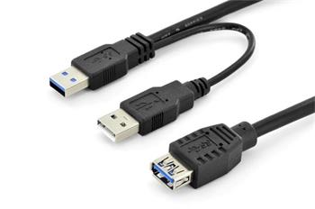 Ednet Kabelový adaptér USB 3.0 typ Y, 2xA - M/M/F, 0,3 m, zlato, bl